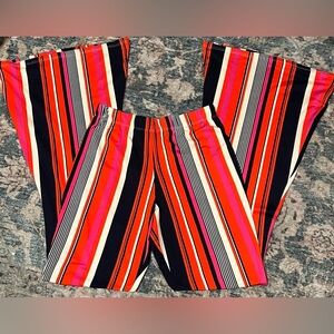 SSoulm Size S Colorful Striped Flare Bottom Leggings